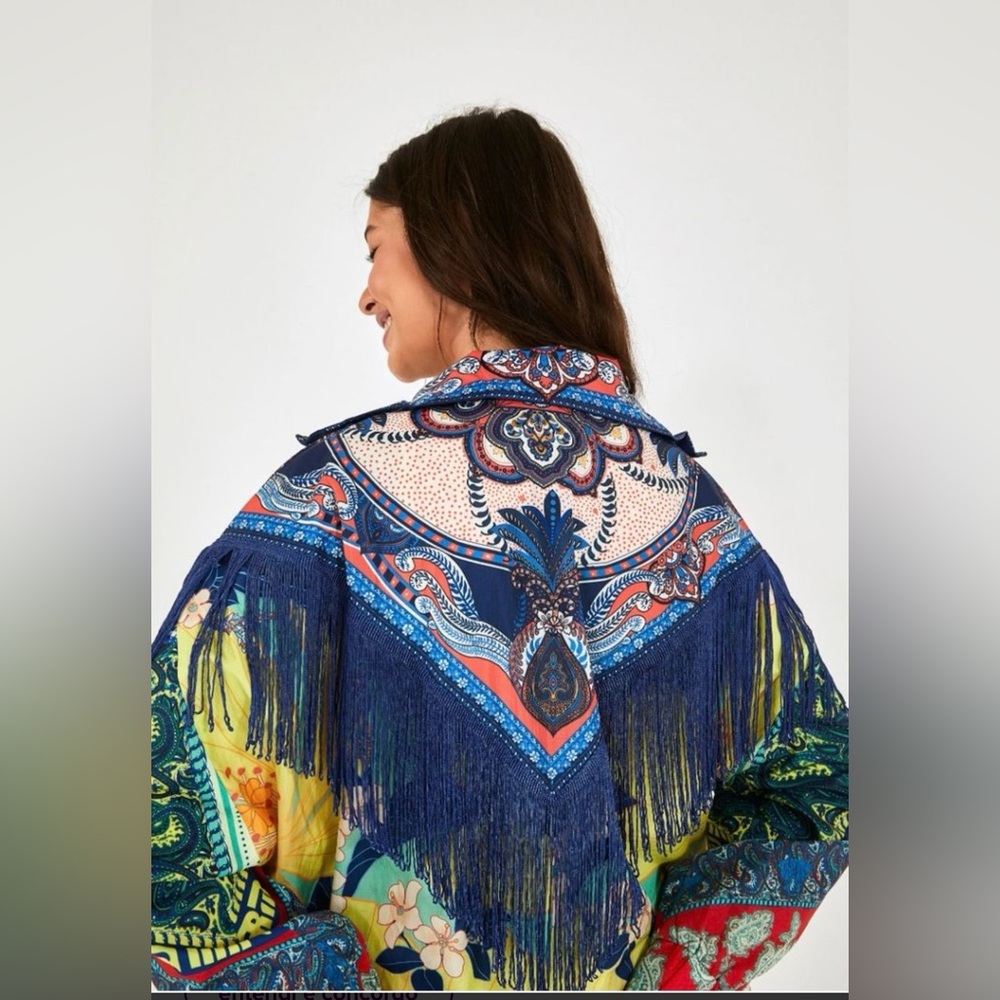 Farm Rio tassel and fringe windbreaker Size L - Picture 2 of 4